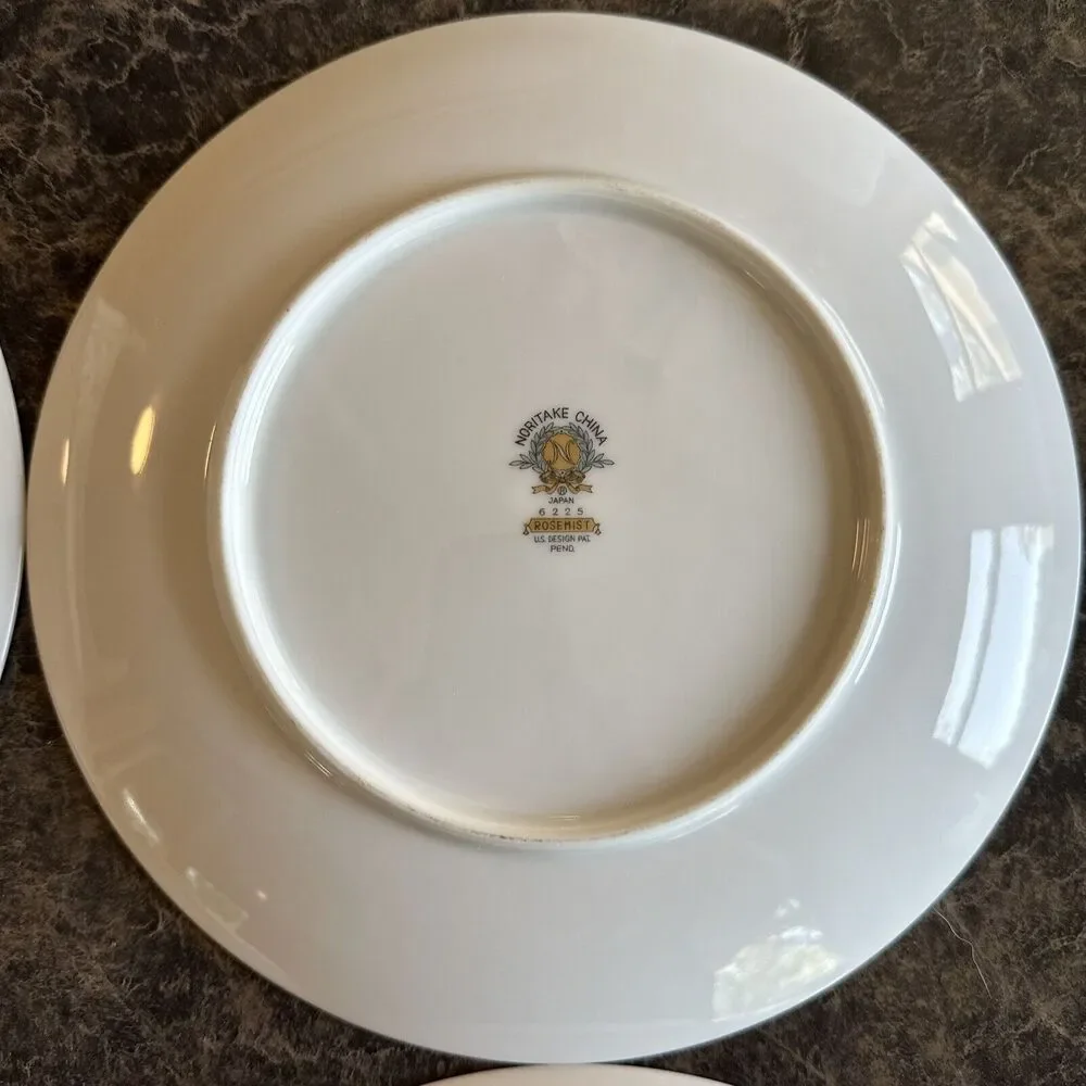 Set Of 4 Noritake China‎ Rosemist 6225 Salad Plates 8.25”